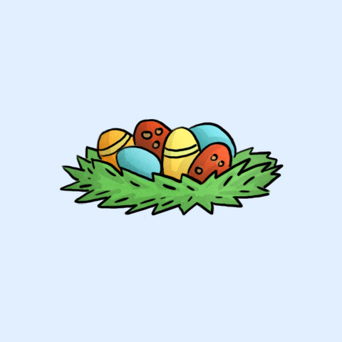 Osternest mit bunten Eiern © kirche-entdecken.de