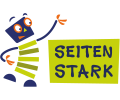 Das Maskottchen mit Logo von Seitenstark