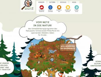 Screenshot der Startseite der Naturpark-Detektive