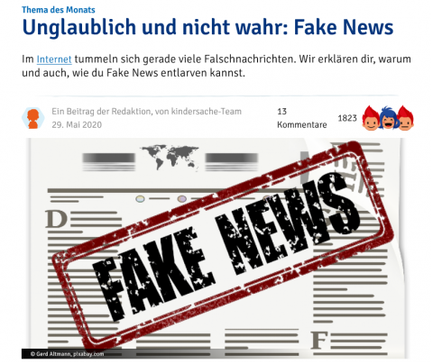 Screenshot Unglaublich und nicht wahr - Themenschwerpunkt von Kindersache.de