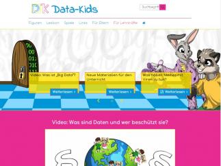 Screenshot der Startseite von Data-Kids