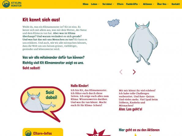 Screenshot klima-kit.de Screenshot der Startseite von Kit Klimamonster