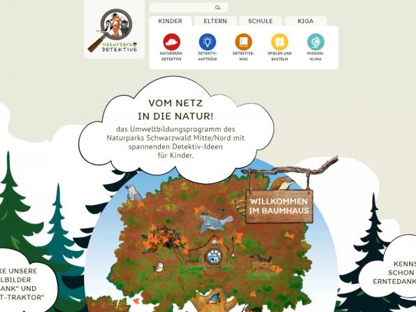 Screenshot Startseite naturpark-detektive.de Screenshot der Startseite der Naturpark-Detektive